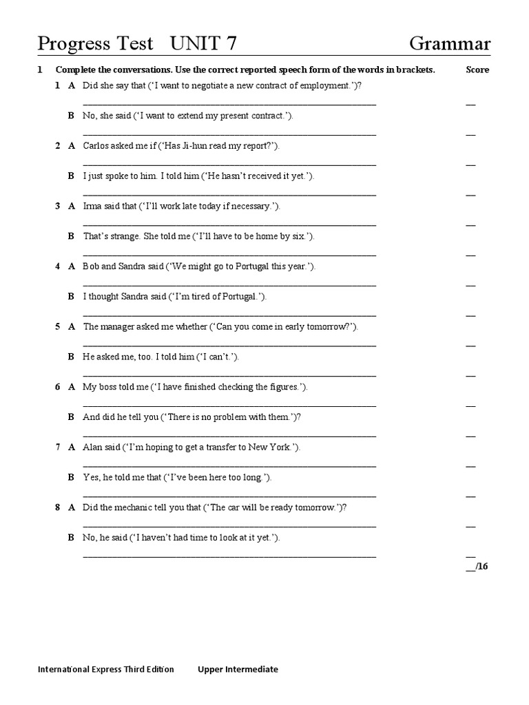 Intermediate Upper Intermediate 2 Answer Key | PDF