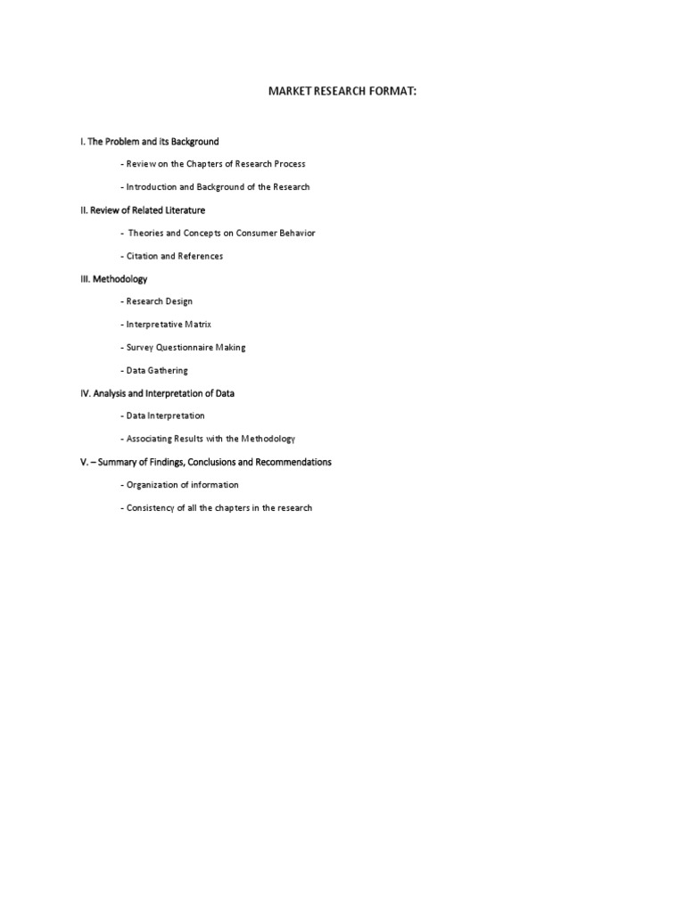 Market Research Format | PDF