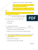 Álgebra Linear L1 - Atividade de reformulação e resolução de questões