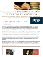 Análisis e Interpretación de Textos Filosóficos