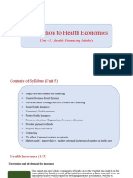 Introduction to Health Financing Models and Universal Coverage