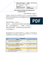 Cuestionario de Detección de Necesidades de Capacitación: 1 Administración 1.1 Objetivos S CS E CN N
