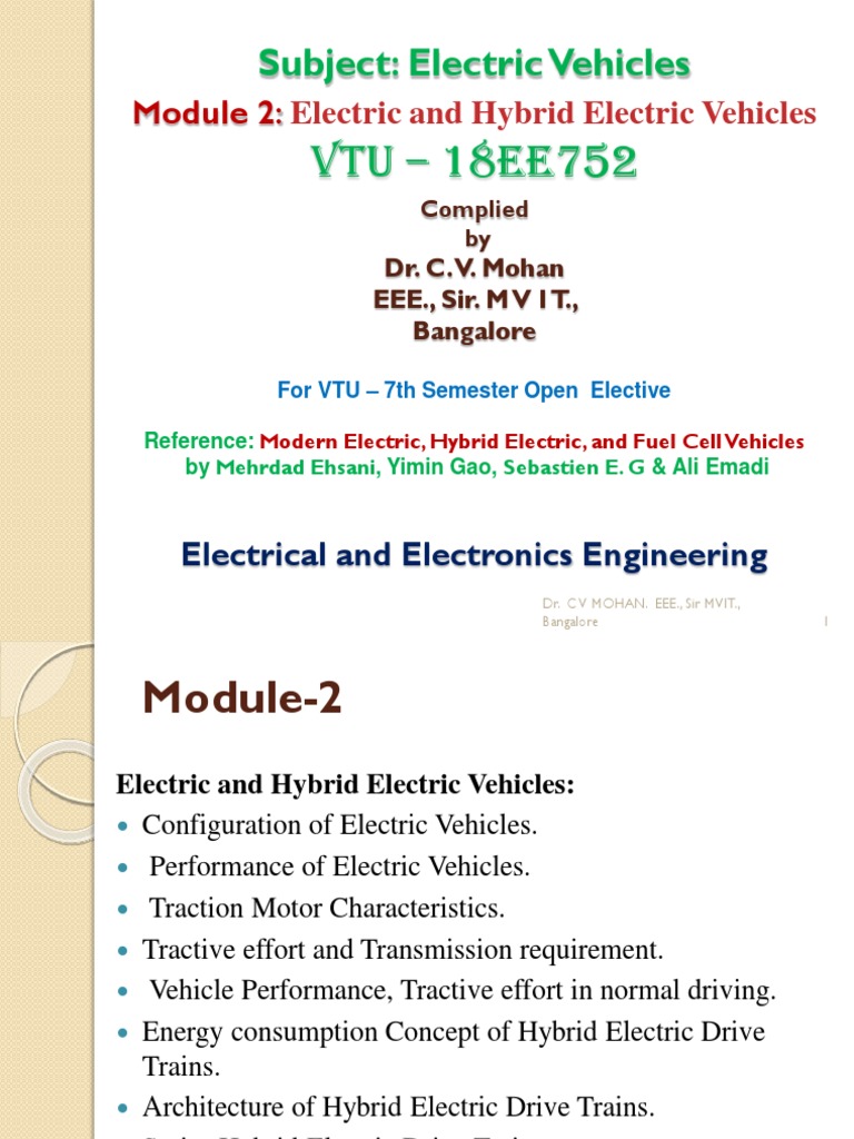 Vtu Electricvehecles Module2openelectivepptbydr 221021054719 1293bcdf