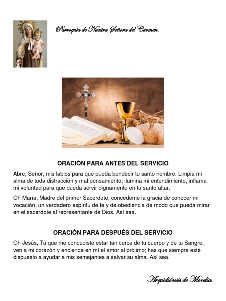 Oraciones para el Servicio a Dios | PDF | Religión y espiritualidad
