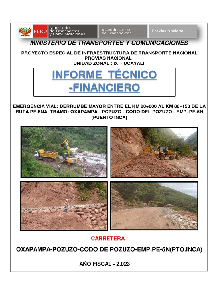 Informe de Emergencia Vial PE-5NA | PDF | Transporte de tierra ...