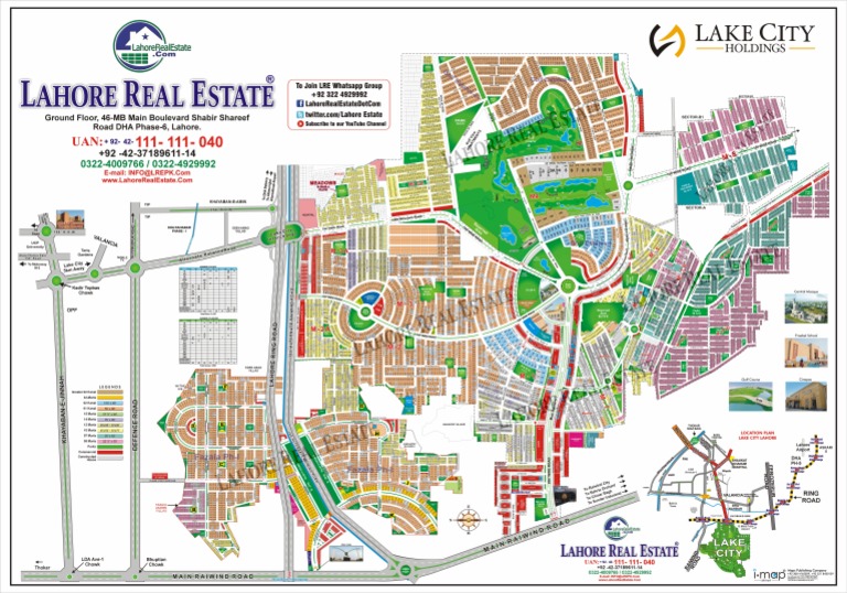 LRE Lake City Lahore Map PDF