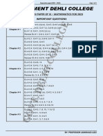 Xi - Mathematics Preparation Paper 2022-23