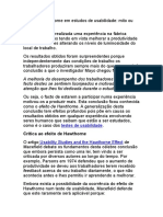 Efeito de Hawthorne em Estudos de Usabilidade