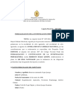 Dispocision de Investigacion Preparatoria