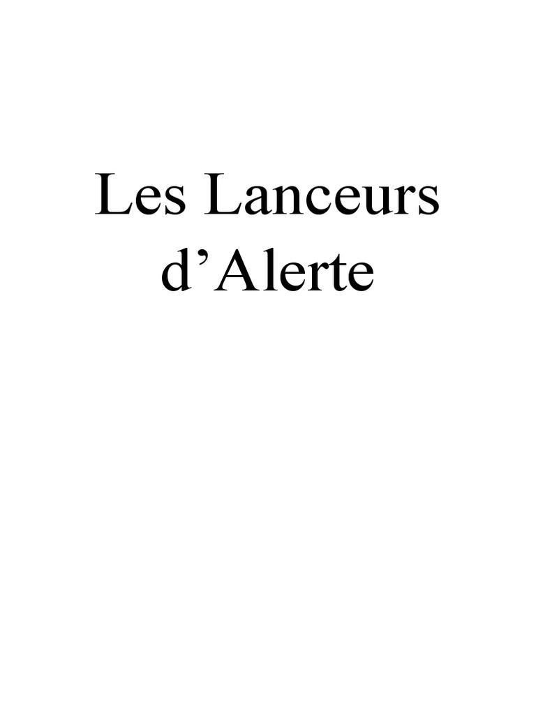 Lanceurs d'alerte PDF Lanceur d'alerte Justice