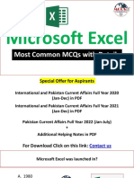 Microsoft Excel MCQs Set-1