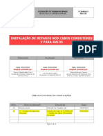 Instalação de reparos em cabos condutores