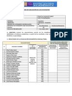 Informe Inicial de Evaluación Diagnóstica