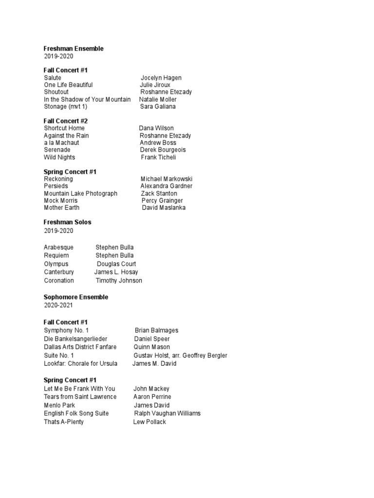 High School Concert Programs | PDF | Classical Music | Musical Compositions