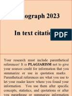 In-text citations and bibliographies