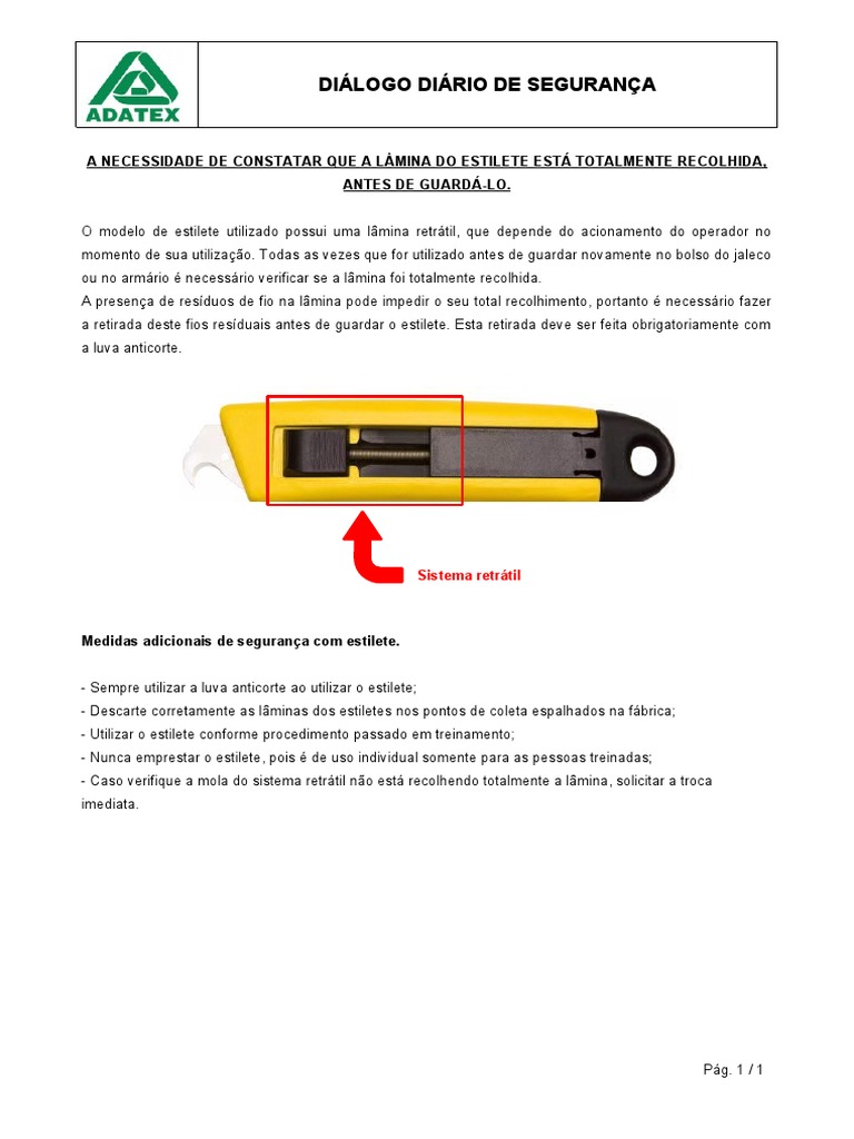 DDS - A Necessidade de Constatar Que A Lâmina Do Estilete Está ...
