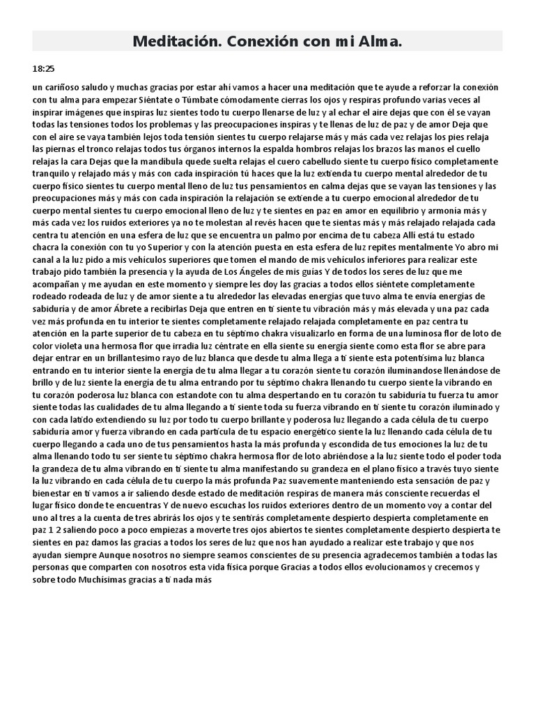 Meditación para Conectar con el Alma | PDF | Amor | Ligero
