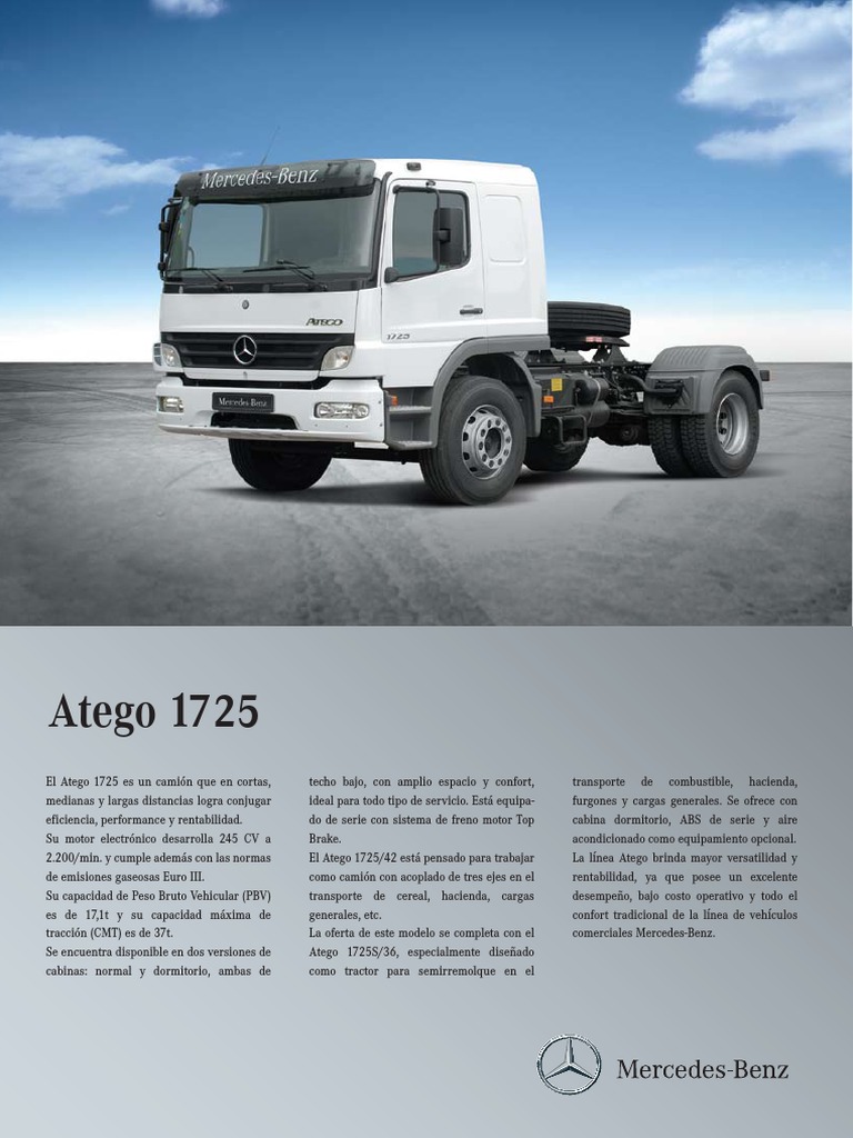 Ficha Técnica del Atego 1725 | PDF | Eje | Camión