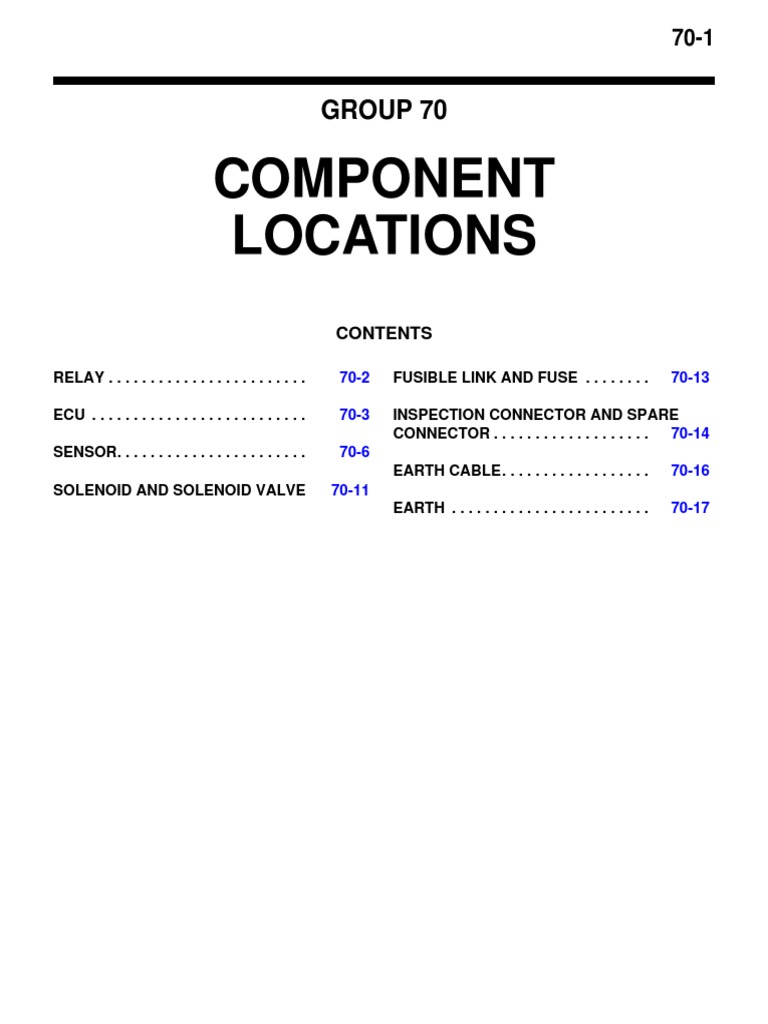 Group 70 component locations mitsubishi outlander iii wiring