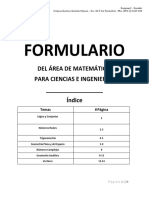 Formulario de Matemáticas para Ciencias e Ingenierías