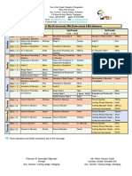 Class Schedule of Bed (Professional), Med (Professional) & Bed (Honours)