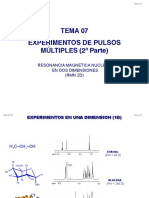 RMN 2D: Experimentos de pulsos múltiples y correlación nuclear en dos dimensiones