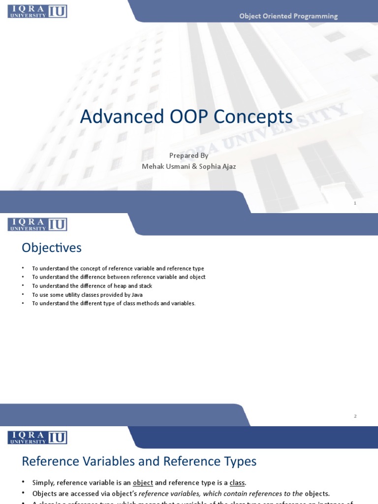 W3. Advanced OOP Concepts | PDF | Variable (Computer Science) | Method ...