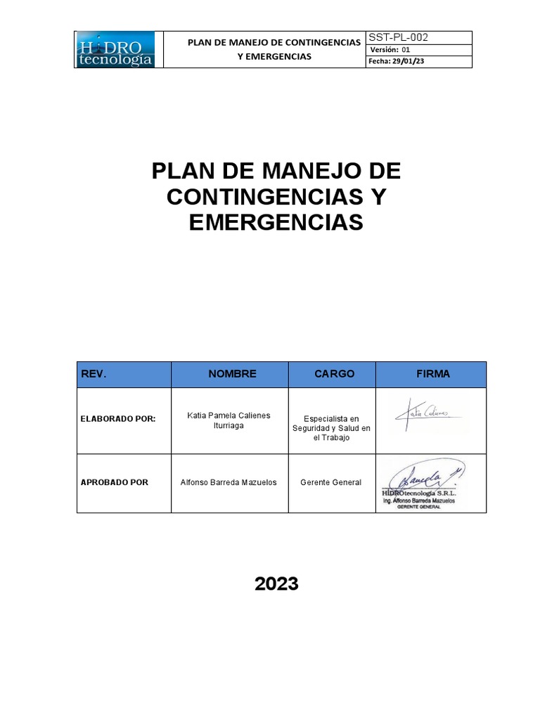 Plan de Contingencia y Primeros Auxilios | PDF | Reanimación ...