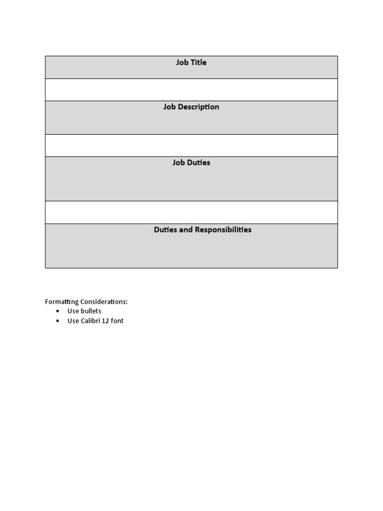 Job Description Template | PDF