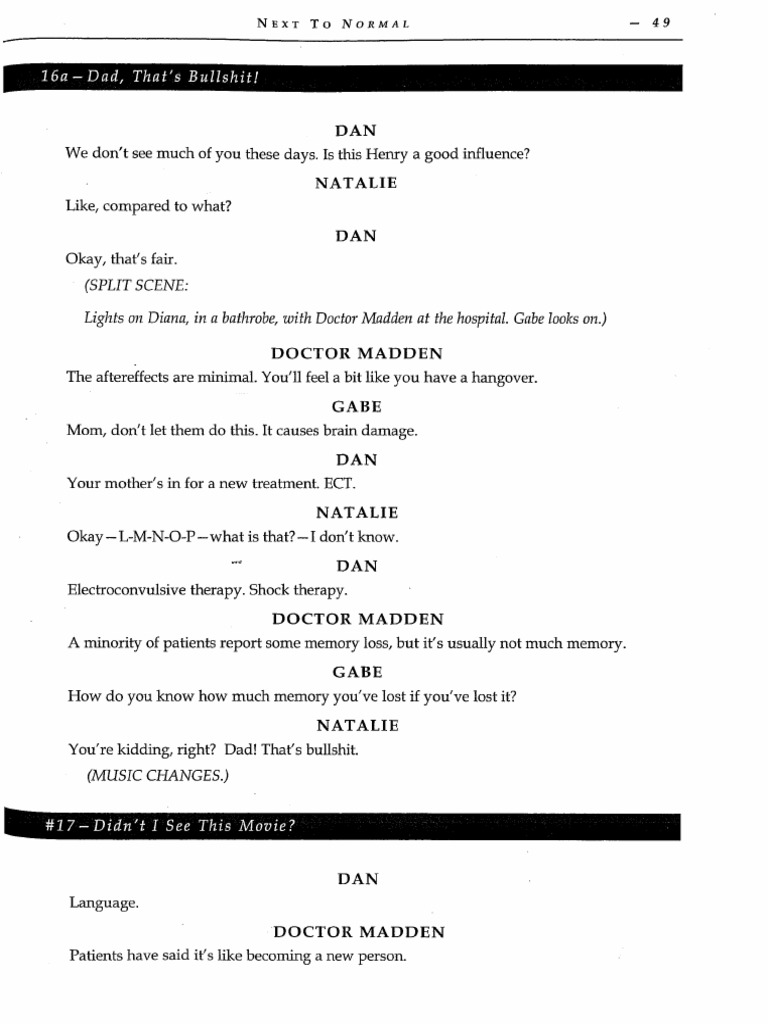 Next-To-Normal Script (1) - 55-56 | PDF