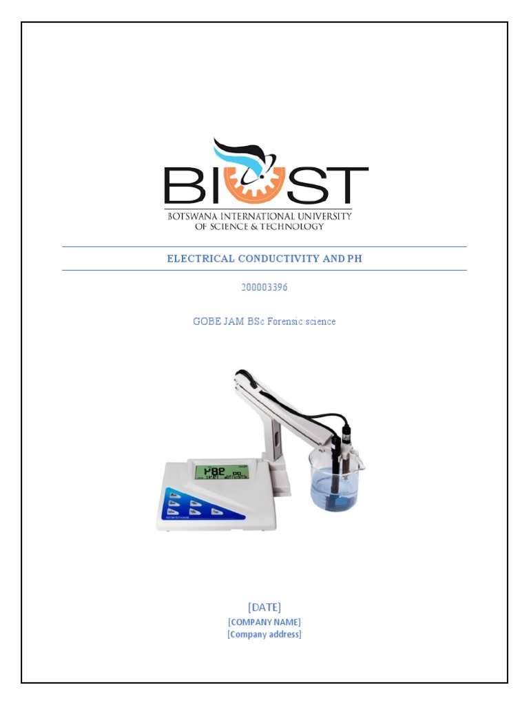 ELECTRICAL CONDUCTIVITY and PH | PDF | Ph | Water