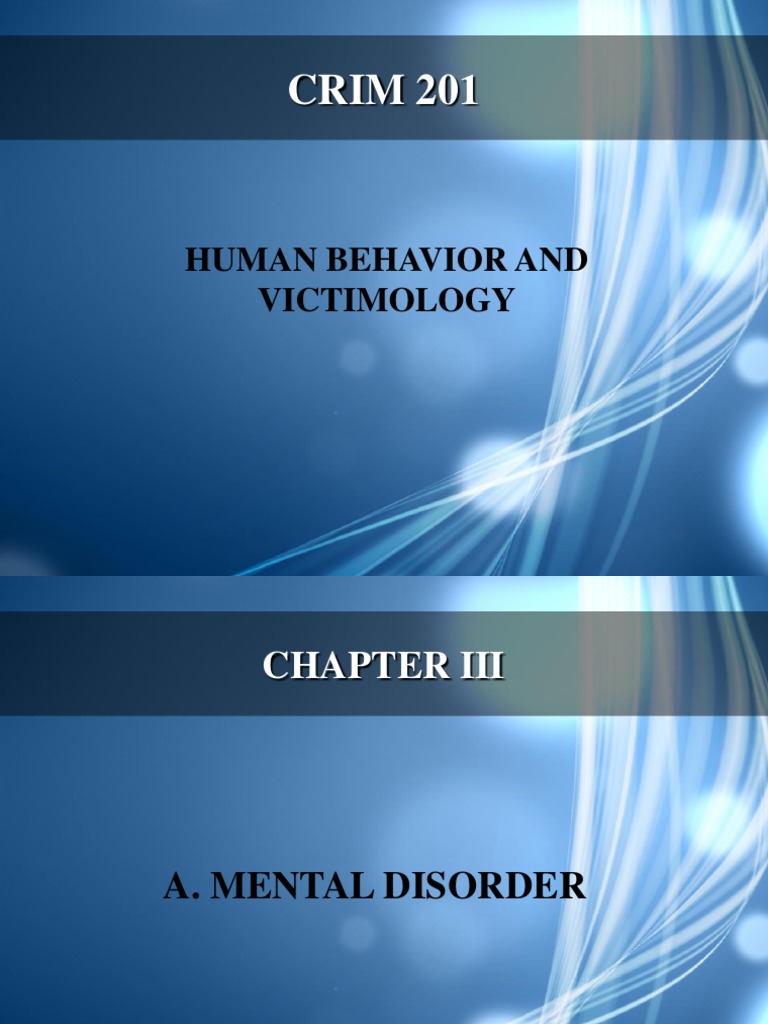 Crim 201 | PDF | Anxiety Disorder | Mental Disorder