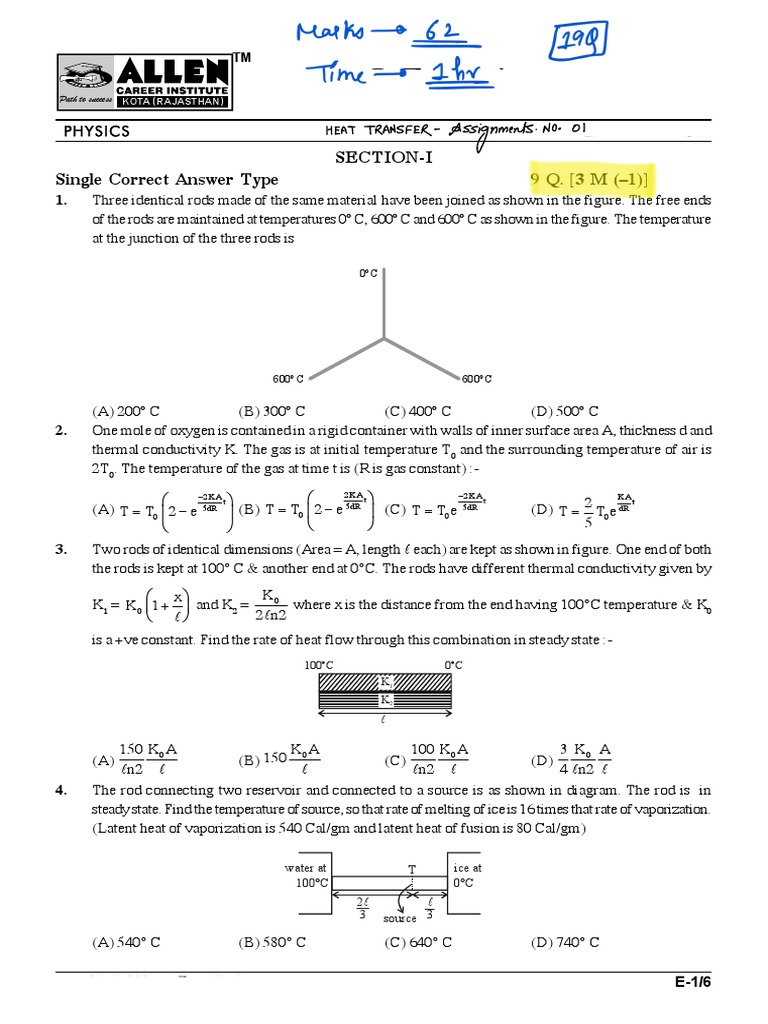 Heat Transfer Assignments 01 PDF Heat Transfer Ice