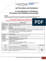 Transfer and Handover of Patients Procedure and Guidance