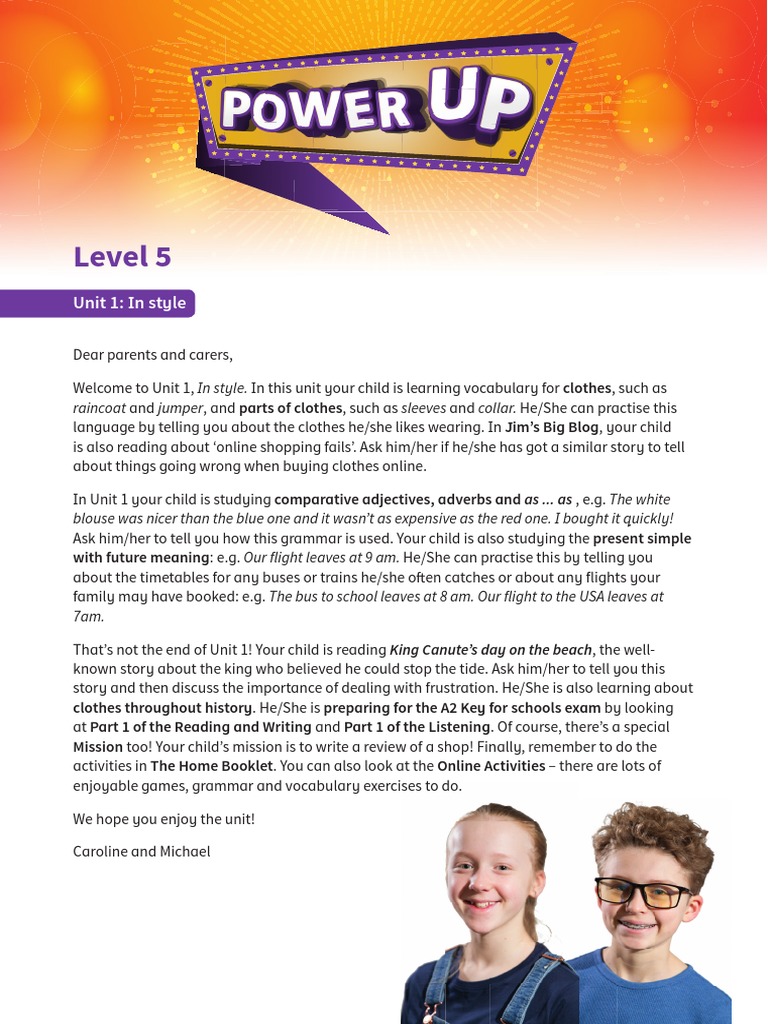 Power Up Parents Letters Level 5 Power Up English Home-School Resources ...
