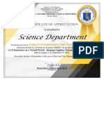 Cert-Appreciation (Science Department)