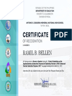 Certificate of Recognition - TIP - Ramil B. Bellen