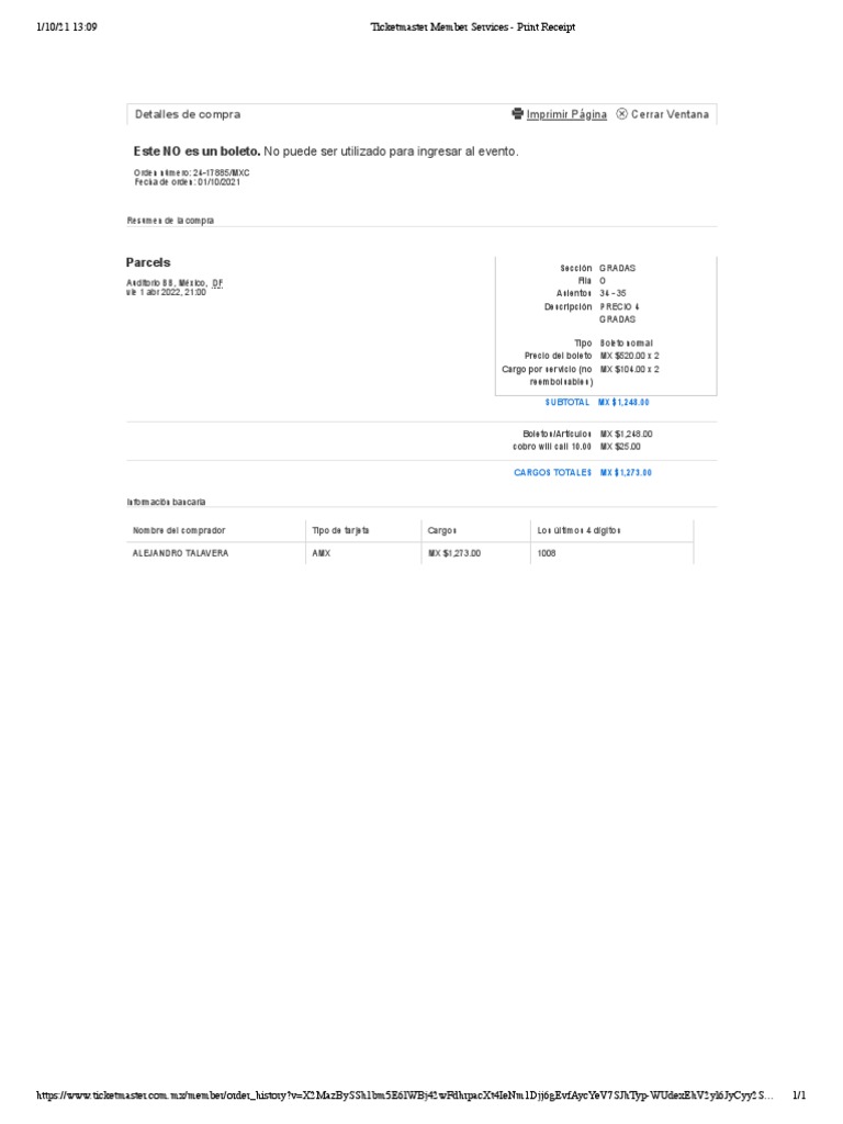 Ticketmaster member services print receipt pdf