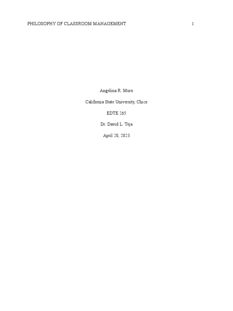 Classroom Management PDF Classroom Management Motivation