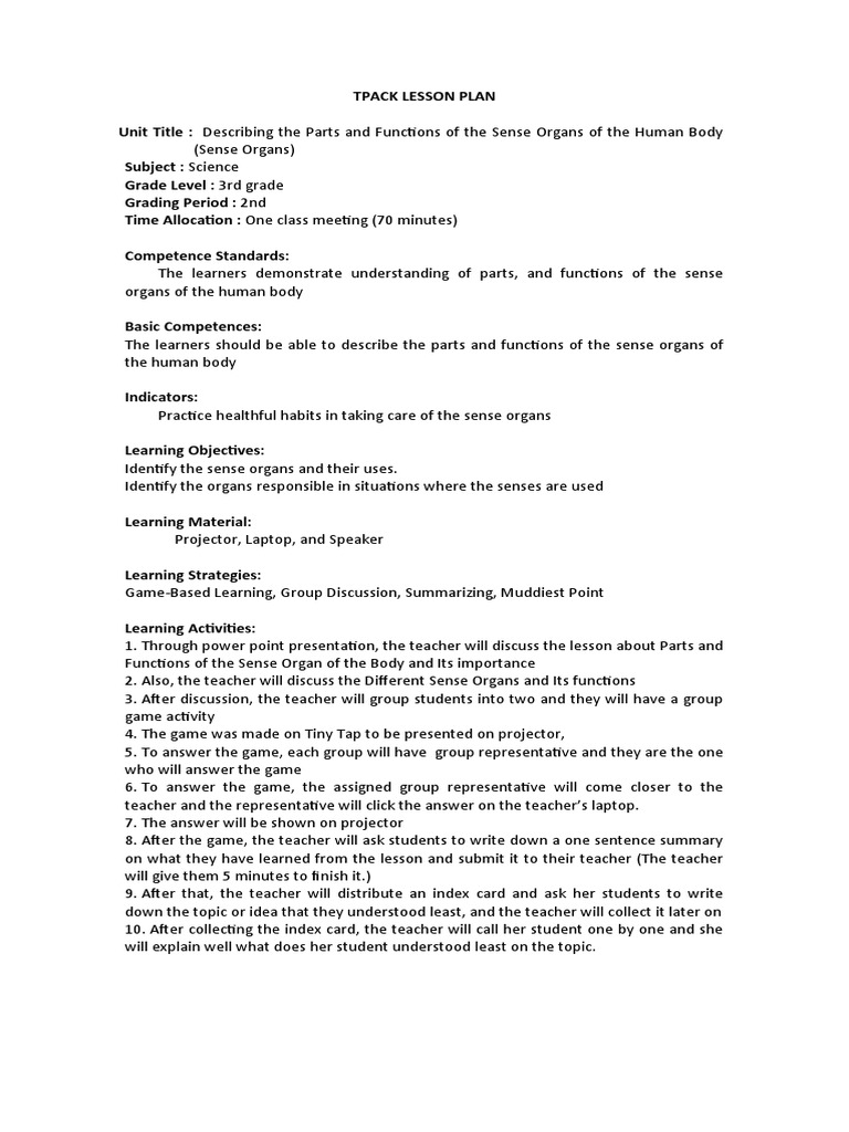 Tpack Lesson Plans Examples , TPACK sa Pagtuturo ng Filipino: Lesson ...