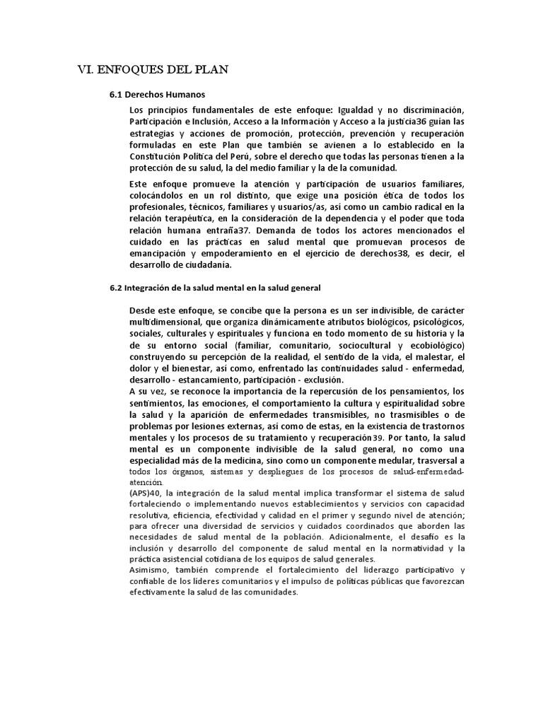Enfoques de Plan | PDF | Salud mental | Mente