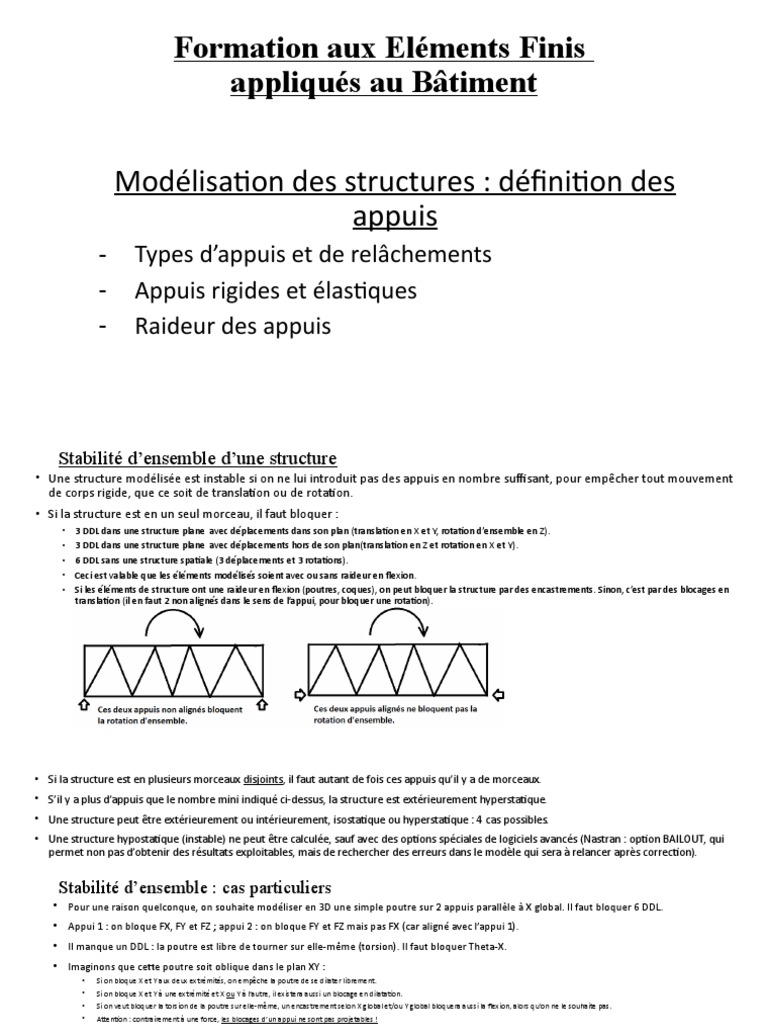 Modélisation des Appuis en Structures | PDF | Flexion (matériau ...