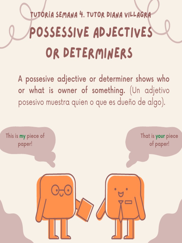 Understanding Possessive Adjectives | PDF | Foreign Language Studies