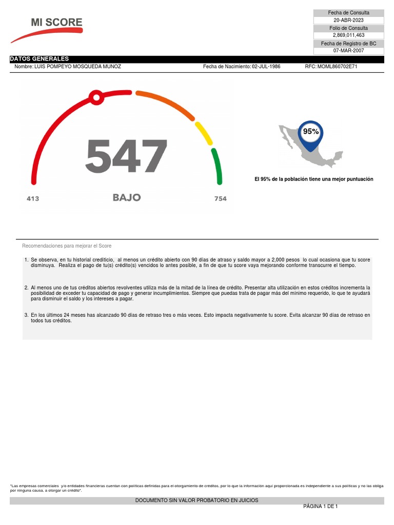 Mejora tu Score Crediticio: Consejos Clave | PDF | Economias