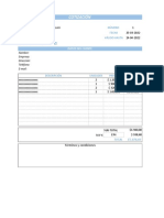 Formato de Cotizacion en Excel