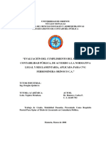 Evaluación Del Cumplimiento Del Sistema de Contabilidad Pública, de Acuerdo A La Normativa Legal y Reglamentaria, Aplicada para CVG Ferrominera Orinoco C.A.