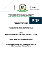 Procurement of Motorcycles for Livestock Project