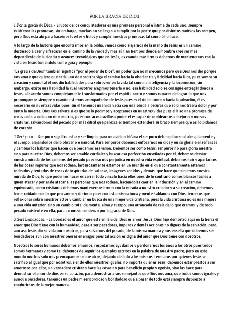 La Gracia de Dios en la Vida Cristiana | PDF | Amor | Pecado