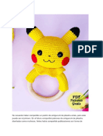 Sonajero Pikachu Amigurumi PDF Patron Gratis
