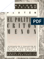 Platón - El Político - Critón - Menón (Ed. Bilingüe)